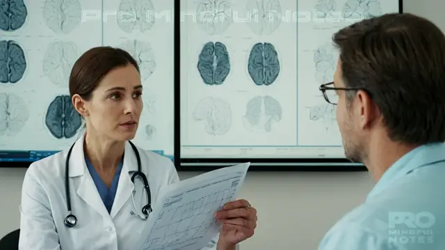 A doctor consulting a patient's medical records