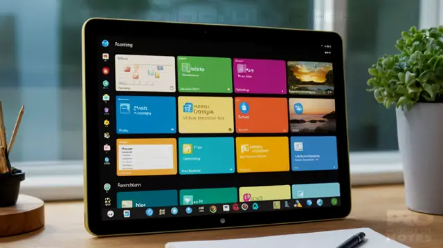 therapist's tablet or computer screen displaying an array of colorful note-taking apps icons