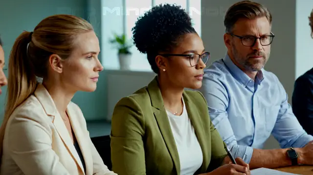 A diverse group of professionals engaged in mental health assessment, FIRP notes documenting, streamlined process visualization, collaborative setting, evidence-based practice