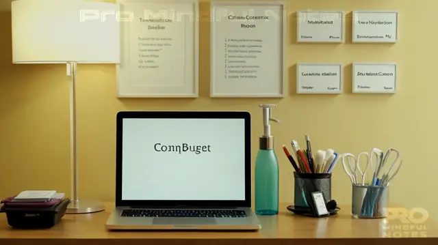 therapist consultation room, digital screen displaying a SOAP note template, various therapeutic tools on a shelf, motivational poster for mental wellbeing, serene ambiance of a healthcare environment