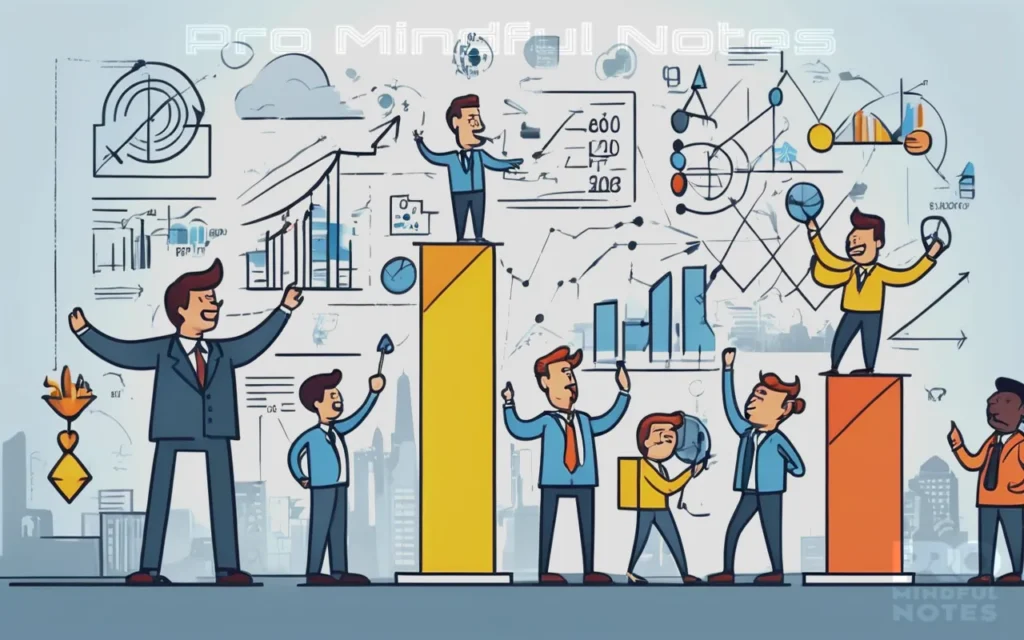A dynamic group of individuals in various stages of leadership